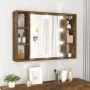 Mueble con espejo y LED color roble ahumado 76x15x55 cm de vidaXL, Armarios y almacenamiento - Ref: Foro24-820445, Precio: 65...