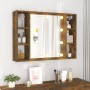 Mueble con espejo y LED color roble ahumado 76x15x55 cm de vidaXL, Armarios y almacenamiento - Ref: Foro24-820445, Precio: 67...