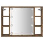 Mueble con espejo y LED color roble ahumado 76x15x55 cm de vidaXL, Armarios y almacenamiento - Ref: Foro24-820445, Precio: 67...