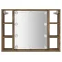 Mueble con espejo y LED color roble ahumado 76x15x55 cm de vidaXL, Armarios y almacenamiento - Ref: Foro24-820445, Precio: 65...
