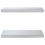 Estantes de pared 2 uds acero inoxidable plateado 50x30x3 cm en Estanterías | Comprar online en Foru.es