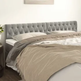 Kopfteile 2 Einheiten aus hellgrauem Samt 90x7x78/88 cm von vidaXL, Kopf- und Fußteile - Ref: Foro24-346376, Preis: 73,22 €, ...
