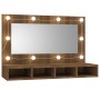 Mueble con espejo y LED marrón roble 90x31,5x62 cm de vidaXL, Tocadores de baño - Ref: Foro24-820459, Precio: 62,81 €, Descue...
