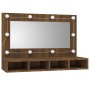 Mueble con espejo y LED marrón roble 90x31,5x62 cm de vidaXL, Tocadores de baño - Ref: Foro24-820459, Precio: 62,81 €, Descue...