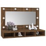 Mueble con espejo y LED marrón roble 90x31,5x62 cm de vidaXL, Tocadores de baño - Ref: Foro24-820459, Precio: 62,81 €, Descue...