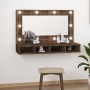Mueble con espejo y LED marrón roble 90x31,5x62 cm de vidaXL, Tocadores de baño - Ref: Foro24-820459, Precio: 62,81 €, Descue...