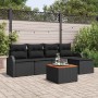 Conjunto de sofás de jardín 6 pcs Negro ratán sintético en Sofás de exterior | Comprar online en Foru.es