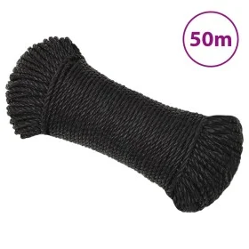 Cuerda de trabajo polipropileno negro 6 mm 50 m de vidaXL, Sogas y cuerdas metálicas - Ref: Foro24-153002, Precio: 12,44 €, D...