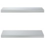 Estantes de pared 2 uds acero inoxidable plateado 50x23,5x3 cm en Estanterías | Comprar online en Foru.es