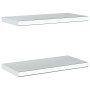 Estantes de pared 2 uds acero inoxidable plateado 50x23,5x3 cm en Estanterías | Comprar online en Foru.es
