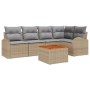 Conjunto de sofás de jardín 6 pcs Beige ratán sintético en Sofás de exterior | Comprar online en Foru.es