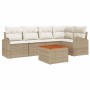 Conjunto de sofás de jardín 6 pcs Beige ratán sintético en Sofás de exterior | Comprar online en Foru.es