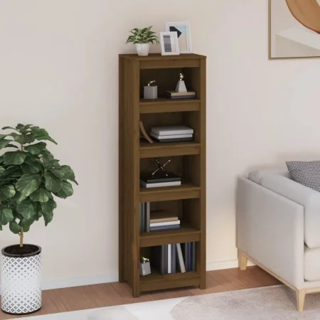 Estantería madera maciza de pino marrón miel 50x35x154 cm de vidaXL, Librerías y estanterías - Ref: Foro24-821717, Precio: 94...