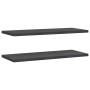 Estantes de pared 2 uds acero inoxidable negro 100x40x3 cm en Estanterías | Comprar online en Foru.es