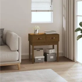 Mesa consola de madera maciza de pino marrón miel 76,5x40x75 cm de vidaXL, Mesas auxiliares - Ref: Foro24-821752, Precio: 65,...