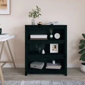 Regal aus massivem schwarzem Kiefernholz, 80 x 35 x 97 cm von vidaXL, Bücherregale und Regale - Ref: Foro24-821683, Preis: 98...