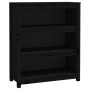 Estantería madera maciza de pino negra 80x35x97 cm de vidaXL, Librerías y estanterías - Ref: Foro24-821683, Precio: 99,27 €, ...