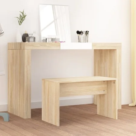 Frisierhocker aus Sonoma-Eichensperrholz, 70 x 35 x 45 cm von vidaXL, Schminkbänke - Ref: Foro24-802816, Preis: 31,21 €, Raba...