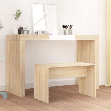 Taburete de tocador contrachapada roble Sonoma 70x35x45 cm de vidaXL, Bancos de tocador - Ref: Foro24-802816, Precio: 31,67 €...