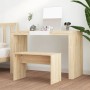 Taburete de tocador contrachapada roble Sonoma 70x35x45 cm de vidaXL, Bancos de tocador - Ref: Foro24-802816, Precio: 31,67 €...