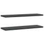 Estantes de pared 2 uds acero inoxidable negro 100x30x3 cm en Estanterías | Comprar online en Foru.es