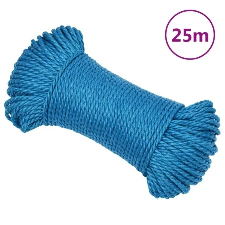 Cuerda de trabajo polipropileno azul 6 mm 25 m de vidaXL, Sogas y cuerdas metálicas - Ref: Foro24-152962, Precio: 7,76 €, Des...