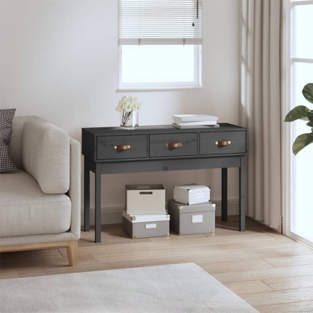 Mesa consola de madera maciza de pino gris 114x40x75 cm de vidaXL, Mesas auxiliares - Ref: Foro24-821756, Precio: 123,83 €, D...