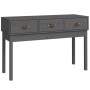 Mesa consola de madera maciza de pino gris 114x40x75 cm de vidaXL, Mesas auxiliares - Ref: Foro24-821756, Precio: 123,83 €, D...