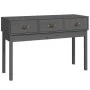 Solid gray pine wood console table 114x40x75 cm by vidaXL, Side tables - Ref: Foro24-821756, Price: 122,52 €, Discount: %