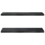 Estantes de pared 2 uds acero inoxidable negro 100x30x3 cm en Estanterías | Comprar online en Foru.es