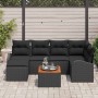 Conjunto de sofás de jardín 7 pcs Negro ratán sintético en Sofás de exterior | Comprar online en Foru.es