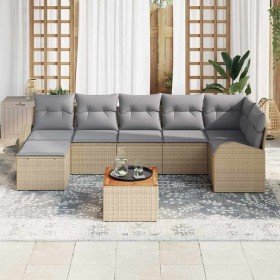Conjunto de sofás de jardín 8 pcs Beige ratán sintético en Sofás de exterior | Comprar online en Foru.es