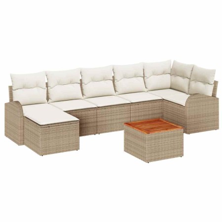 Conjunto de sofá de jardín 8 pcs Beige Poliratán en Sofás de exterior | Comprar online en Foru.es
