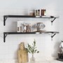 Estantes de pared 2 uds acero inoxidable negro 100x23,5x3 cm en Estanterías | Comprar online en Foru.es