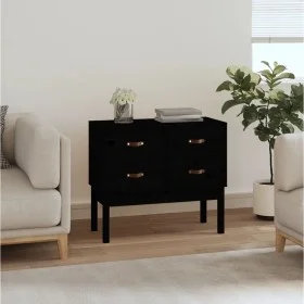 Mueble consola de madera maciza de pino negro 90x40x78 cm de vidaXL, Aparadores - Ref: Foro24-821743, Precio: 124,12 €, Descu...