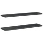 Estantes de pared 2 uds acero inoxidable negro 100x23,5x3 cm en Estanterías | Comprar online en Foru.es