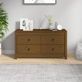 Armario auxiliar madera maciza de pino marrón miel 100x40x54 cm de vidaXL, Aparadores - Ref: Foro24-821777, Precio: 131,90 €,...