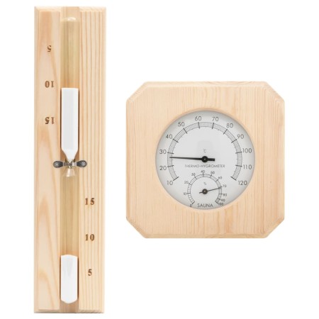 Higrotermógrafo y reloj de arena para sauna 2 en 1 madera pino de vidaXL, Accesorios de sauna - Ref: Foro24-51687, Precio: 27...