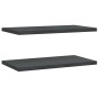 Estantes de pared 2 uds acero inoxidable negro 75x40x3 cm en Estanterías | Comprar online en Foru.es