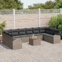 Conjunto de sofás de jardín 11 pcs Gris ratán sintético en Sofás de exterior | Comprar online en Foru.es