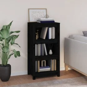 Estantería madera maciza de pino negra 50x35x97 cm de vidaXL, Librerías y estanterías - Ref: Foro24-821708, Precio: 75,02 €, ...
