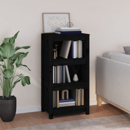 Estantería madera maciza de pino negra 50x35x97 cm de vidaXL, Librerías y estanterías - Ref: Foro24-821708, Precio: 75,77 €, ...