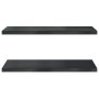 Estantes de pared 2 uds acero inoxidable negro 75x40x3 cm en Estanterías | Comprar online en Foru.es
