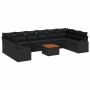 Conjunto de sofás de jardín 11 pcs Negro ratán sintético en Sofás de exterior | Comprar online en Foru.es