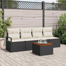 Conjunto de sofás de jardín 5 pcs Negro ratán sintético en Sofás de exterior | Comprar online en Foru.es