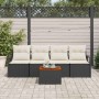 Conjunto de sofás de jardín 5 pcs Negro ratán sintético en Sofás de exterior | Comprar online en Foru.es
