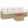 Conjunto de sofás de jardín 5 pcs Beige ratán sintético en Sofás de exterior | Comprar online en Foru.es