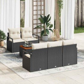 Conjunto de sofás de jardín 6 pcs Negro ratán sintético en Sofás de exterior | Comprar online en Foru.es