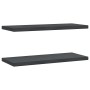 Estantes de pared 2 uds acero inoxidable negro 75x30x3 cm en Estanterías | Comprar online en Foru.es