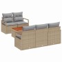 Conjunto de sofás de jardín 6 pcs Beige ratán sintético en Sofás de exterior | Comprar online en Foru.es